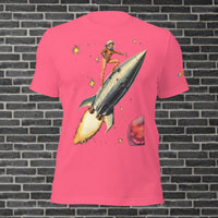 Image of Heather Navy Retro Rocket Girl Unisex t-shirt 