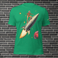 Image of Black Heather Retro Rocket Girl Unisex t-shirt 