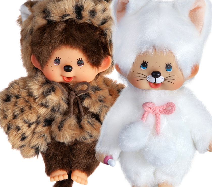 Monchhichi Girl White Cat & Leopard Hood 8