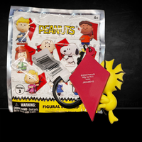 Monogram Woodstock 3D foam bag clip hanging from a red kite Peanuts 75th Anniversary Series 3 collectible